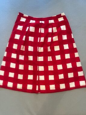 The Limited | Red & White Gingham A-Line Skirt